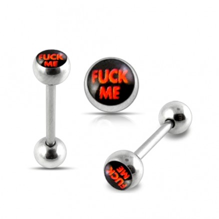 "FUCK ME" Logo  Tongue  Ring